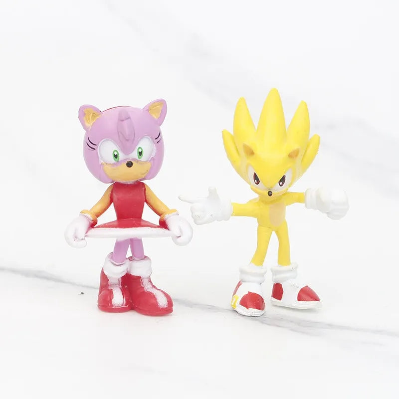 12pcs Set Mini Cute Sonic PVC Character Toy