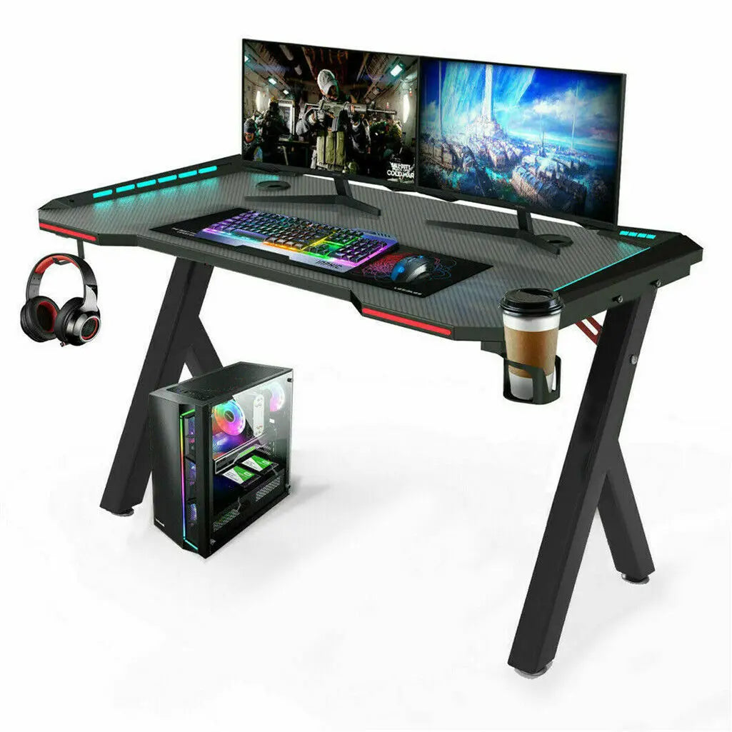 RGB LED Light Gaming Desk
