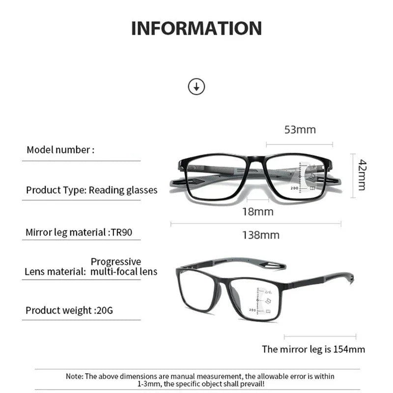 Anti-blue Light Multifocal Reading Glasses