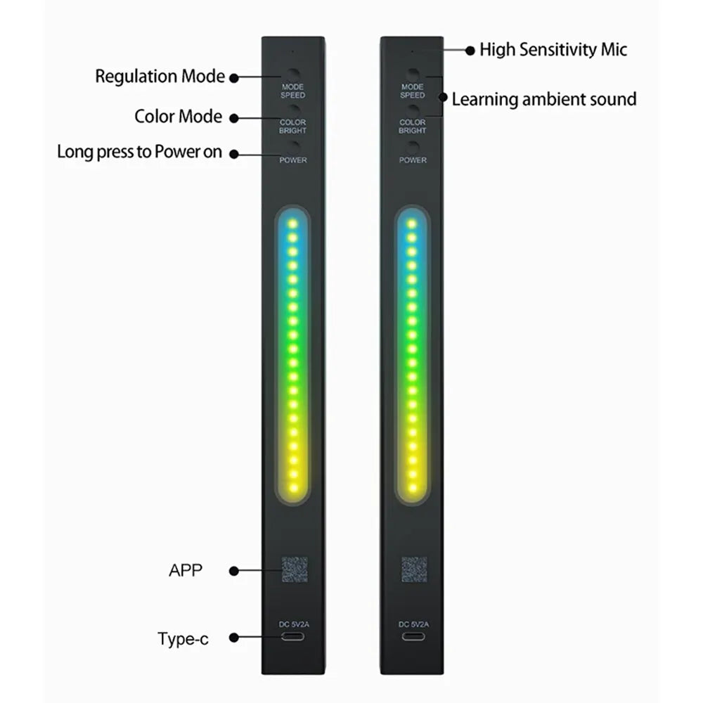 3D Double Sided Ambient Smart RGB Pickup Light