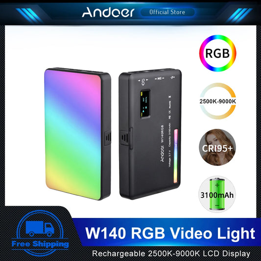 Andoer W140 RGB LED Video Light for Vlog Live Streaming