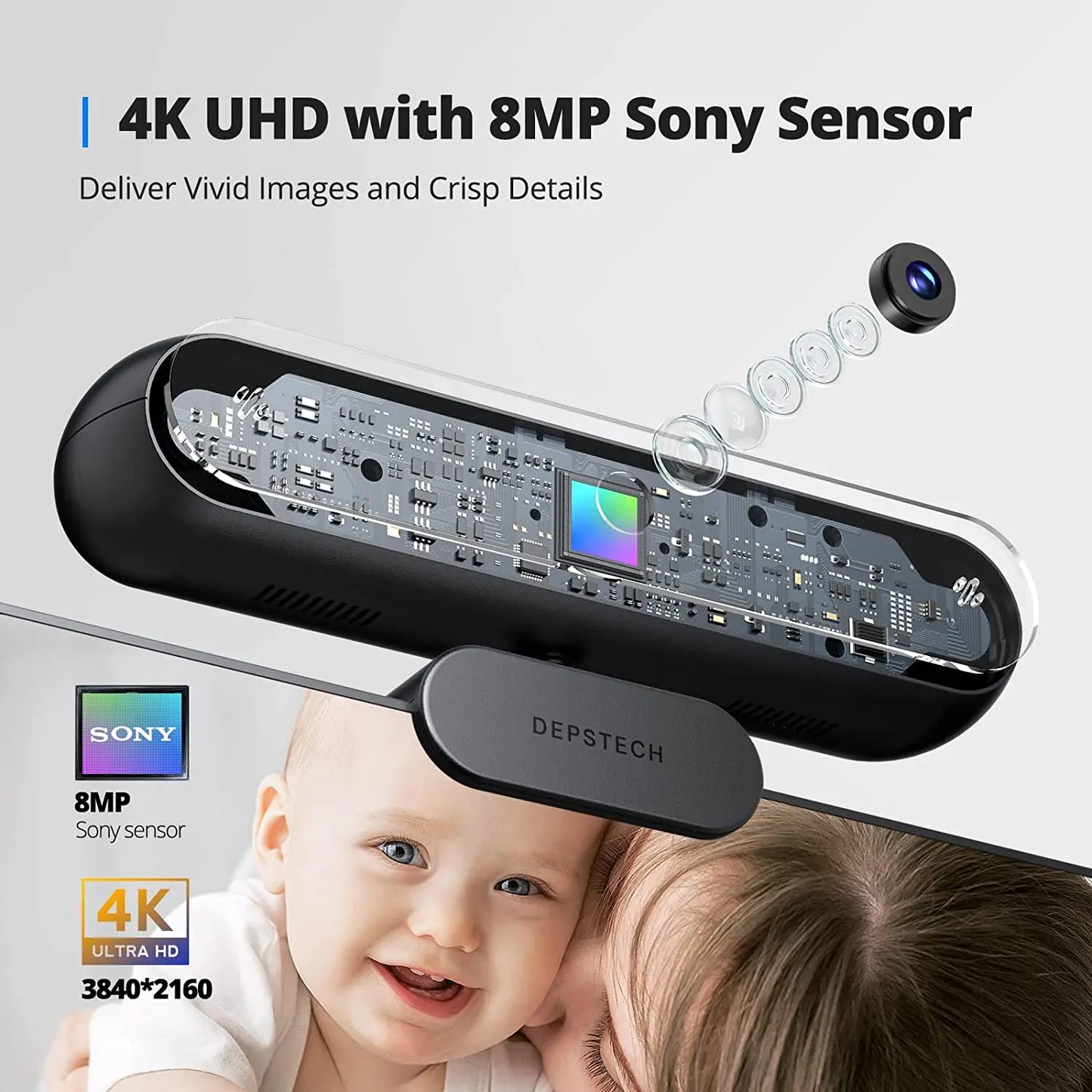 4K HD Auto Focus USB Web Camera with Microphone
